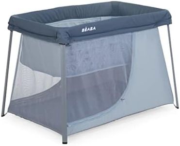 BÉABA, Lit parapluie 3 en 1, Berceau Bébé, Lit d'appoint, Parc, Evolutif, Léger - 6.8Kg, Pliable, Compact, Sac Transport et Matelas inclus, Tissu Respirant et Oeko-Tex, Gris minéral