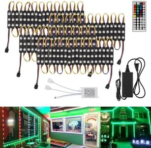 WICHEMI 40FT LED Lights for Store Front Window LED Lights for Business Commercial Storefront Lights 80PCS LED Module for Signs 3 LED 5050 SMD RGB Waterproof Strip Lights for Store Advertising Decor