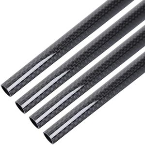 ARRIS 4PCS 10mm Carbon Fiber Tube, 10mm x 8mm x 420mm 3K Roll Wrapped 100% Pure Carbon Fibre Hollow Tubing for Quadcopter Multicopter Plain Glossy