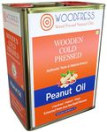 WOODFRESS Cold Pressed Groundnut Oil 3 Litre - Extracted From 8Kg Red Java Peanuts For 3L Pure Woodpress Oil, Wood Pressed (Lakdi Ghani) Healthy Cooking Oil, 100% Natural Cold-Pressed Peanut Oil