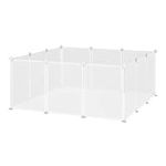 PawHut Pet Puppy Dog Playpen, Portable DIY Catio Small Animal Cage for Bunny Chinchilla Guinea Pig Indoor Outdoor, 12 Panel, 17.7 x 13.8 Inch