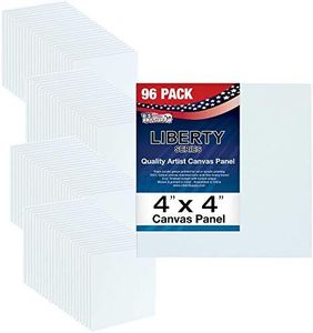 US Art Supply 4 X 4 inch Professional Artist Quality Acid Free Canvas Panel Boards 96-Pack (1 Full Case of 96 Single Canvas Panel Boards)