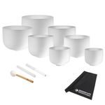 Sonic Energy Meinl CSBSETCHA Crystal Singing Bowl Chakra Set + Beater / 7 Silicone Rings + Keepdrum Microfibre Cloth