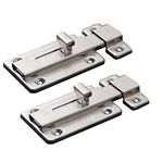 Door Bolts, 2 Pieces Stainless Steel Door Latch Gate Latch Sliding Door Lock, Surface Mounted Slide Bolt for Bathroom Door Lock Loft Hatch Catch Window Furniture Pet Gate Lock