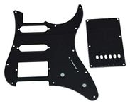 KAISH Guitar HSS Pickguard and Tremolo Trem Cover Back Plate fits Yamaha PACIFICA Guitar Black 3 Ply