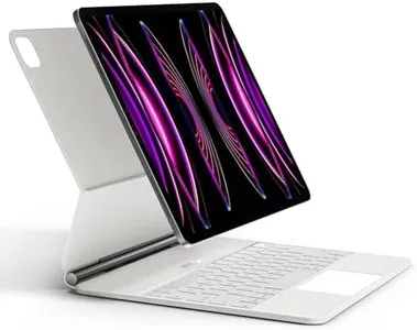 APPS2Car Magic Keyboard for iPad Pro 12.9, iPad Keyboard Case, Built-in Trackpad, Floating Cantilever Stand Wireless Backlit Keyboard Folio for iPad Pro 12.9 inch 2022 6th/5th/4th/3rd Gen-White