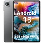 Blackview Tab 70 WiFi 2024 Android 13 Tablet, 6(3+3) GB+64GB 1TB Expand, Wi-Fi 6 Model, 10.1 inch Tablet with HD+IPS Display, 6580mAh, Dual Speakers and Camera, BT5.0, Google GMS, 2.0GHz CPU, Gray