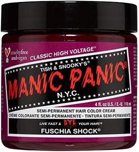 MANIC PANIC Fuschia Shock Hair Dye – Classic High Voltage - Semi-Permanent Hair Color - Dark Pink Fuschia Shade - For Dark & Light Hair – Vegan, PPD & Ammonia-Free - For Coloring Hair on Women & Men