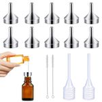 SJENG Small Funnel 10pcs funnels for Filling, with 2pcs Cleaning Brushes and 2pcs 3ml Spring-Loaded droppers for Filling Small Mini Bottles or containersHousehold itemsMetal pipettes