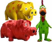 HDP Multipet Latex Grunting Toy Bundle Color:Globken Chiken/Goblet Pig/Origami Pig