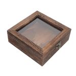 CAXUSD 15x15cm Wooden Specimen Box with Glass Lid - Perfect for Butterfly Sample Collection - Jewelry Organization and Glass Box Frame Display