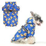 BEAUTYZOO Dog Raincoat Hooded with Harness Built-in for Small Medium Large Dogs Girls Boys, Dog Rain Jacket Slicker Poncho,Waterproof Dog Rain Coat Clothes for Winter Rainy Snowy Days, Yellow Duck, XS