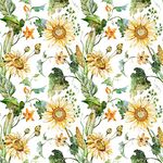 VaryFloral 24"x393" Large Sunflower Wallpaper Peel and Stick Farmhouse Boho Floral Contact Paper Removable Self Adhesive Vinyl Temporary Leaf Decorative Wall Paper Roll for Cabinets Bedroom Shelf