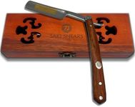 Saki Shears Professional Straight Razor for Men - Barber Shaving Razor - Stainless Steel, Wood Handle and Display Box (Shinobi)