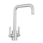 JASSFERRY Modern Kitchen Mixer Tap High Swivel U-Style Spout Sink Faucet Single Double Handles Chrome Polished