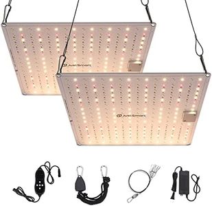 Litake 2X1000W Full Spectrum 3x3 Coverage LED Grow Lights with 256 LED Beads, 2-pack, 10 Levels of Dimming, 6 Timing Modes, Grow Lamp with Seedling, Growing and Blooming Mode for Indoor Plants