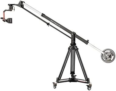 PROAIM 10' Wave-2 Camera Jib Crane with CST-100 Heavy-Duty 100mm 2-Stage Tripod, Portable Tripod Dolly, Pan/Tilt Head with 12V Joystick Control(P-WV-2PL-PP)