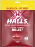 Halls Relief Cherry Cough Drops, Value Pack, 140 Drops