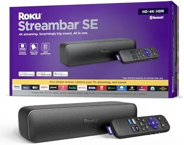 Roku Streambar SE | 2-in-1 TV Soundbar with Built-in 4K/HD/HDR Streaming, Premium Speakers, & Enhanced Speech Clarity for Crisp, Clear Dialogue - Quick Guided Simple Setup