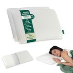 The White Willow Slim Pillow Set of 2 for Neck Pain Relief-Orthopedic Bed Pillow for Sleeping-Thin Pilllow-Cervical Pillow for Neck & Shoulder Pain-Firm-HR Hard Memory Foam Pillow-King Size-2.5" H