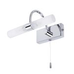 LITECRAFT Crista Wall Light Bathroom 2 Arm with Pull Switch - Polished Chrome