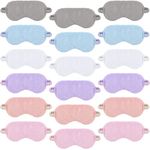 SATINIOR 18 Pieces Plush Eye Mask Soft Sleeping Blindfold Eye Cover Fluffy and Furry Eye Cover for Girls and Adult Eye Protection and Party Favors