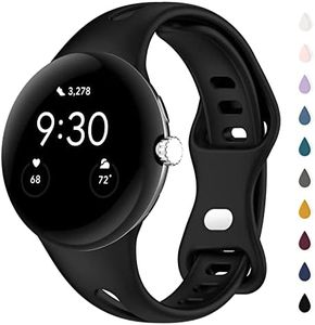 Eiavike Slim Bands Compatible with Google Pixel Watch Band Adjustable Breathable Soft Silicone Sport Replacement Watch Band Straps Wristbands Bracelet for Google Pixel Watch (Black)