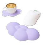 ZIYOU LANG Cute Cloud Wrist Rest Pad Armrest Pad Elbow Rest Pad with Coaster, Computer Armrest Arm Wrist Rest Support Mousepad for Office Computer Laptop Mac Lightweight Easy Typing Pain Relief-Purple