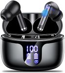 Wireless Earbuds Bluetooth Headphones 5.3,Bass Boosted Ear Buds 40H Playtime IP6 Waterproof Earbuds with LED Digital Display Charging Case,4 ENC Mics Earphones for Work Sports