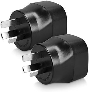 kwmobile 2x Adaptateur voyage Australie - Adaptateur compact Schuko type I - Compatible prise Australie Nouvelle-Zélande Argentine Chine - Noir