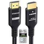 Etseinri 2024 Newest 10K 8K 4K HDMI 2.1 Cable 2M, Certified 48Gbps Ultra High Speed HDMI Cable 4K@120Hz 8K@60Hz 10K eARC HDCP 2.2&2.3 Dynamic HDR D.olby Atmos Compatible with PS5 Xbox HDTV Monitor