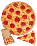 RAINBEAN Pizza Blanket, Round Novelty Food Wrap Blanket Creative Bed Throw, Comfort Wearable Blanket for Flour & Sofa, Flannel Taco Plush for Adults & Kids-72Inch