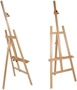 Paintersisters® Staffelei PORTO 57x193 Buchenholz mit Malauflage Leinwände bis 106cm, Studio-Staffelei aus Buche Vollholz