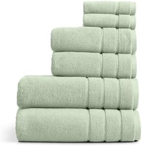 Springtree Home Luxury Turkish Cotton Bath Towels Set | 6-Piece Set | Green
