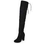 Journee Collection Womens Maya Boots with Lace Up Detail and Inside Zip Closure, Black, 10, Black, 10