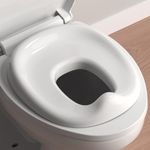 R&T Potty Training Seat for Boys and Girls, Fits Elongated Toilets, Anti-Slip Rubber and Splash Guard, Easy for Toddler Potty Training，Kids Toilet Seat