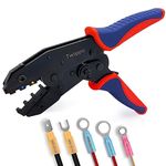 Twippo Crimping Tool for Heat Shrink Connectors, Ratchet Terminal Crimping Tool, Crimping Pliers, Ratcheting Wire Crimper for 22-10 AWG Terminal Connectors