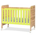 Fisher-Price Romania Baby Crib with Wheels and Adjustable Height 0-3 Years (Green, with Mattress)