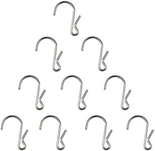 LJY 10-Pack Polished Metal Clip Type Hanging Hooks, Holds up to 10 lbs