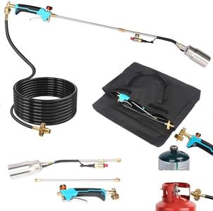 Utheer Propane Torch Weed Burner, 430,000 BTU Heavy Duty Blow Torch with Push Igniter & Turbo Trigger, 39" Long with 10FT Hose, 3-Section Detachable Design with Storage Bag for Weeding, Ice & Snow