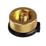 Jeebel Camp Camping Stove Adapter Stove Connector for Butane Cartridge Screw to Gas Cartridge (Gold)