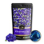 TEACURRY Blue Butterfly Pea Flower Tea- 10 Grams + 20 Drinks | Helps in Skin Glow, Hair Growth, Eyesight, Mood Enhance | Vegan | Imported from Indonesia