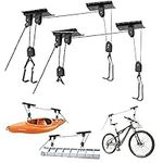 Bike Lift Hoist for Garage Bicycle Ceiling Hoist Ceiling-Mounted Bike Lift Pulley Hanging System 50lbs Capacity (type2)