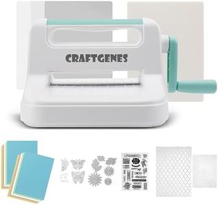 CraftGenes Manual Die Cutting Machine, Embossing Machine 6'' Opening Size for Cardmaking, Scrapbooking, and DIY Crafts – Complete Set with A5 Die Cuts, Embossing Folders, Plates, Clear Stamps