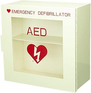 Non Alarmed AED Defibrillator Wall Mounted Storage Cabinet - 14.1'' x 7'' x 13.75'' Steel AED Holder Defibrillator Cabinet for Emergency at Home, Office, Warehouse, and Nursing Home