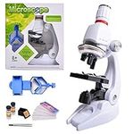 HONPHIER Kids Microscope 100x 400x 1200x Microscope for Children Microscopes Set Microscope Kit Kids Toys Science with Adjustable Phone Holder