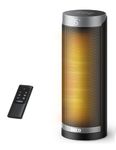 DREO Space Heater for Indoor Use, 16 inch Portable Electric Heater with Remote for Bedroom, 1500W PTC Ceramic Fast Heating with Thermostat, Overheating &Tip-Over Protection, 70°Oscillating, 12H Timer