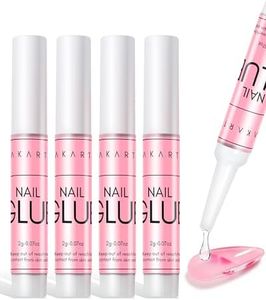 Makartt Strong Nail Glue, 5s Dries Quickly, No Need for Nail Lamp Cure, 5PCS Nail Glue Extra Strong For Acrylic Tips, Stick On Nails and False Nails, Long Lasting Nail Adhesive Glue for Fake Nails