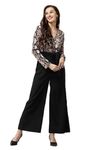 KASSUALLY jumpsuits for women Women Black & Pink Printed Basic Jumpsuit