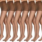 L'eggs womens Everyday Control Top Pq0j96 6 Pairs Pantyhose, Suntan, Queen US